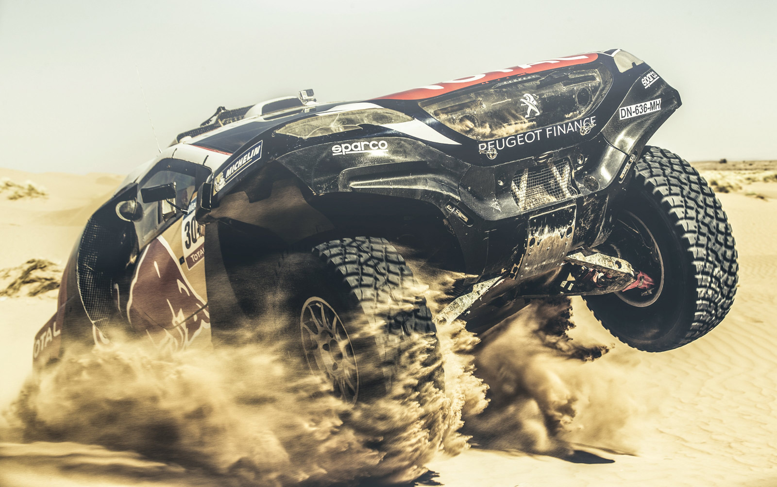 Stephane Peterhansel performs during the Peugeot test in Erfoud, Morocco, on June 17th, 2015 // Flavien Duhamel/Red Bull Content Pool // P-20150812-00301 // Usage for editorial use only // Please go to www.redbullcontentpool.com for further information. //